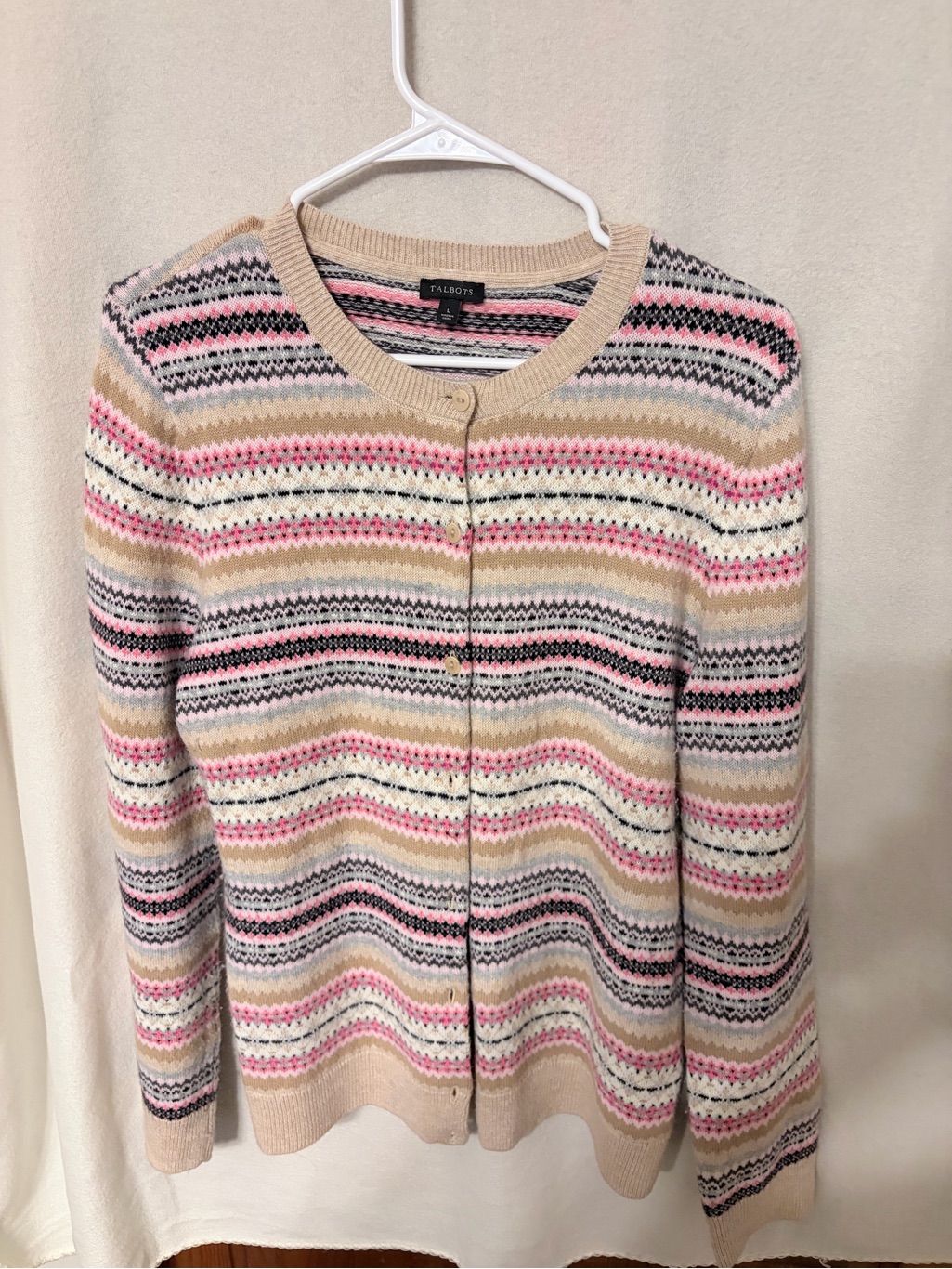 Talbots Fair Isle Lambswool Blend Cardigan